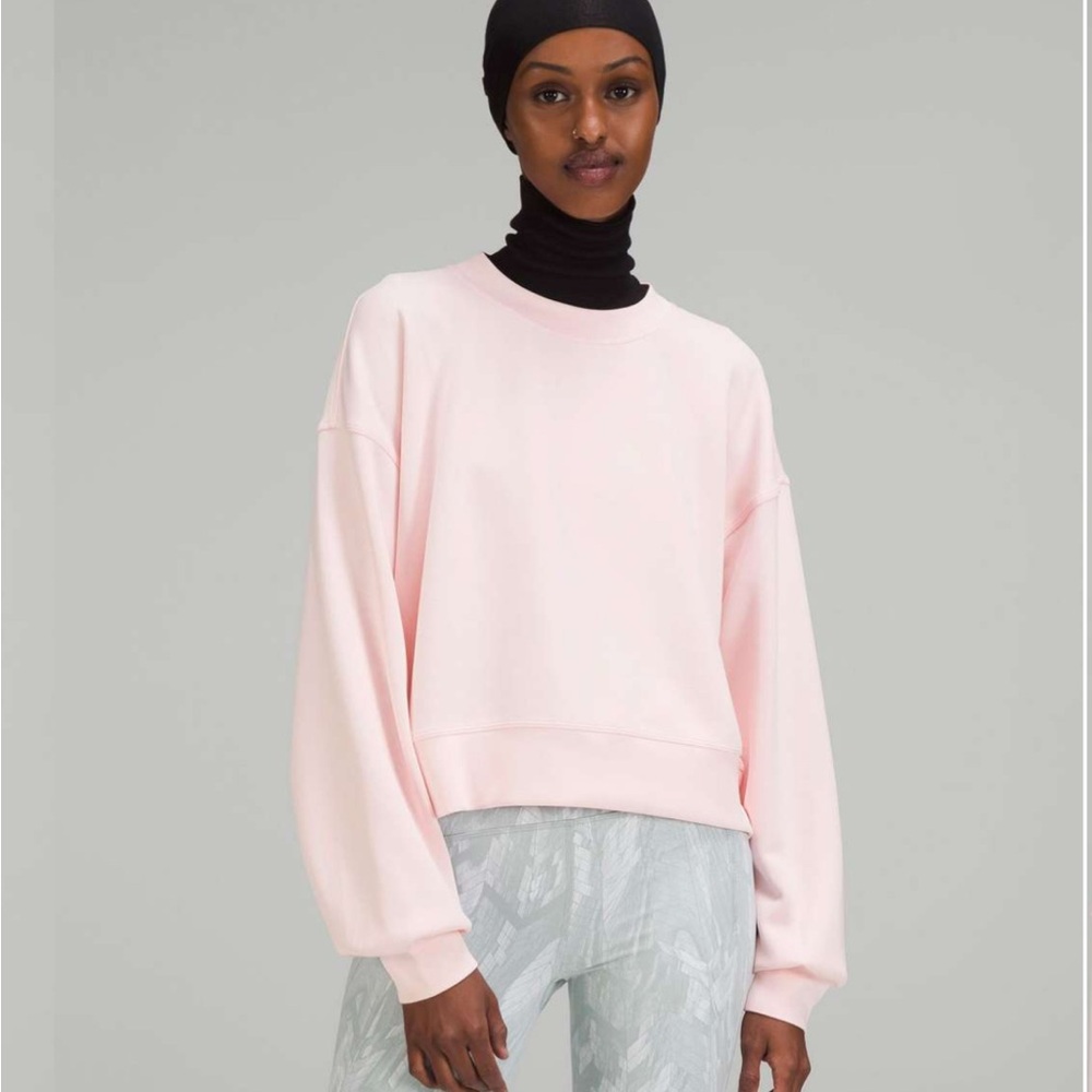 Lululemon perfectly oversized cropped crew - strawberry milkshake